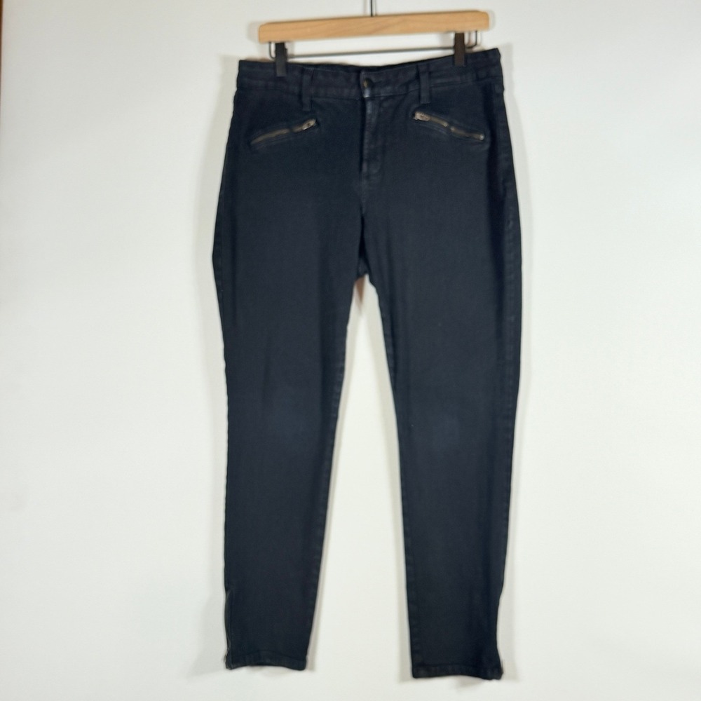 NYDJ‎ Not Your Daughter's Jeans Womens 12 Black Legging Crop Ankle Zipper